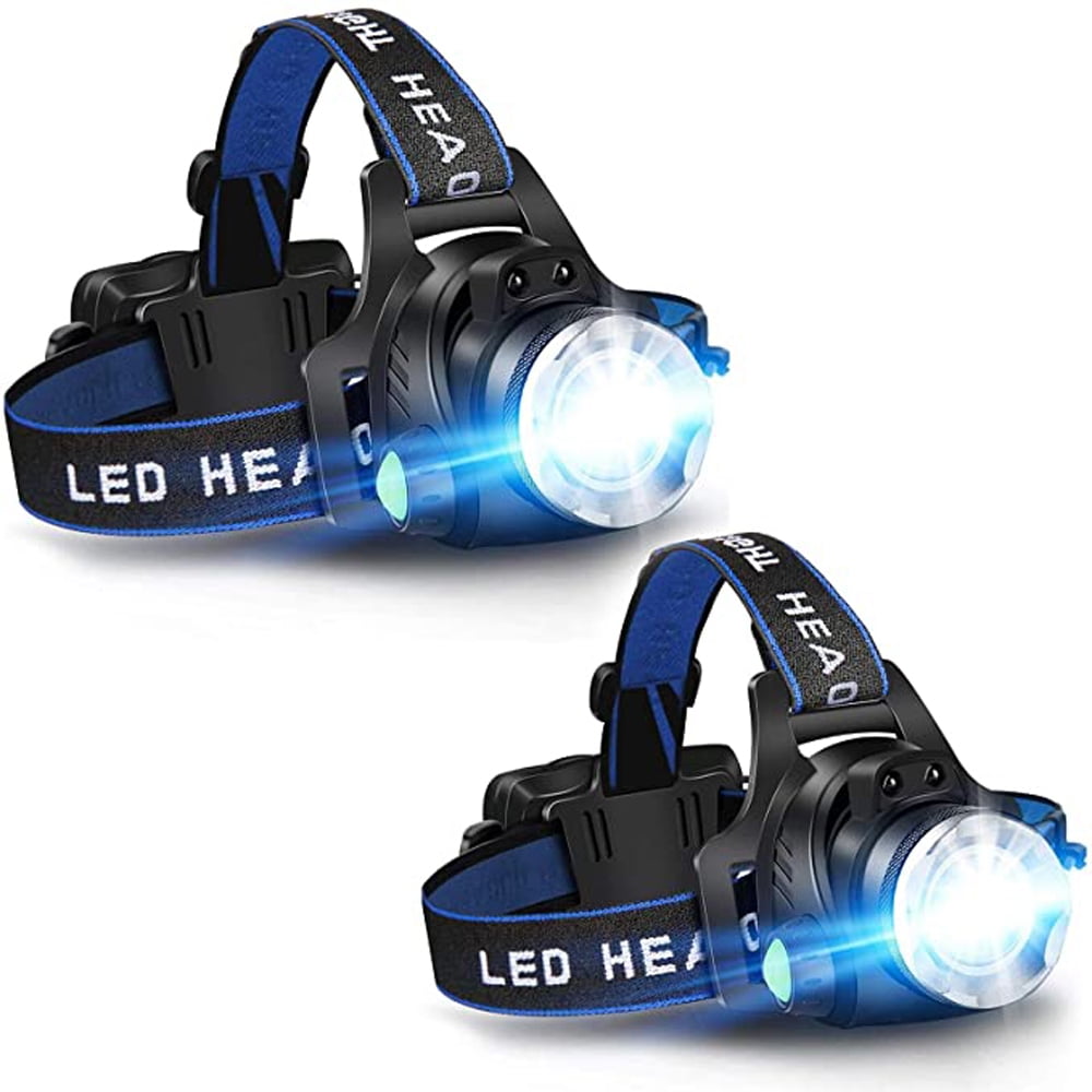 Ipx4 Zoomable Waterproof Headlight with 4 Modes and Adjustable Headband Super Bright Headlamp USB Rechargeable Led Head Lamp
