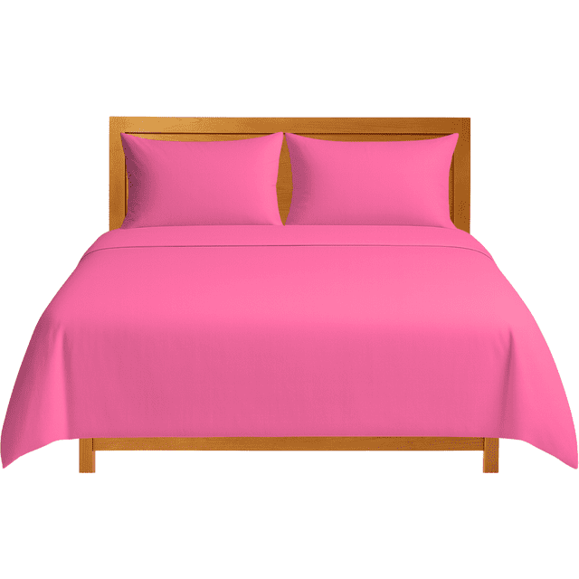 Sábanas Matrimoniales Lisas We2 Dream 100% Algodón Color Fucsia Hibisco 4 Piezas