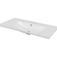 thumbnail image 2 of 36" Ceramic Bathroom Countertop, White Basin, 27.79 Lb Weight Vanity Top With Basin In White, 3 Holes, Center Sink Location, 18" D X 6.6" H, Modern Style, Simple Install, 2 of 5