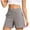 Gray, variant on Women High Waisted Yoga Shorts Elastic Waist Plain Shorts Casual Workout with Zipper Pockets Army Green