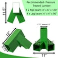 thumbnail image 2 of Set of 2 Heavy-Duty Durable and Rust Resistant Steel A-Frame End Swing Brackets for Backyard Playground Set Wooden Swing - Includes Mounting Hardware for Easy DIY Installation, Green, 2 of 5