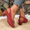 thumbnail image 5 of Dakaela Slingback Heeled Sandals for Women Fashion Open Toe Dressy Chunky Low Heels Wedge Casual Dress Pumps Shoes for Wedding Party Red 7.5, 5 of 7