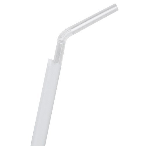 7.75" Artistic & Flexible Straws 5mm (Clear) Individually Wrapped