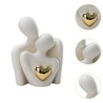 thumbnail image 3 of TISHITA Couple Statue Modern Decor Ceramic Couple Sculpture Her and Him Hugging Figurine Hugging Couple Figurine for Valentine's Day White, 3 of 6