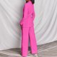 thumbnail image 5 of Pantalones de traje liso de manga larga para mujer, conjuntos de traje de negocios elegantes informales, traje de dos piezas Pompotops  qwe22280, 5 of 8