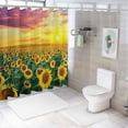 thumbnail image 7 of JEUXUS Waterproof Shower Curtain Multiple Sizes Painting Beautiful Sunset over Sunflower for Bathroom White, 7 of 7