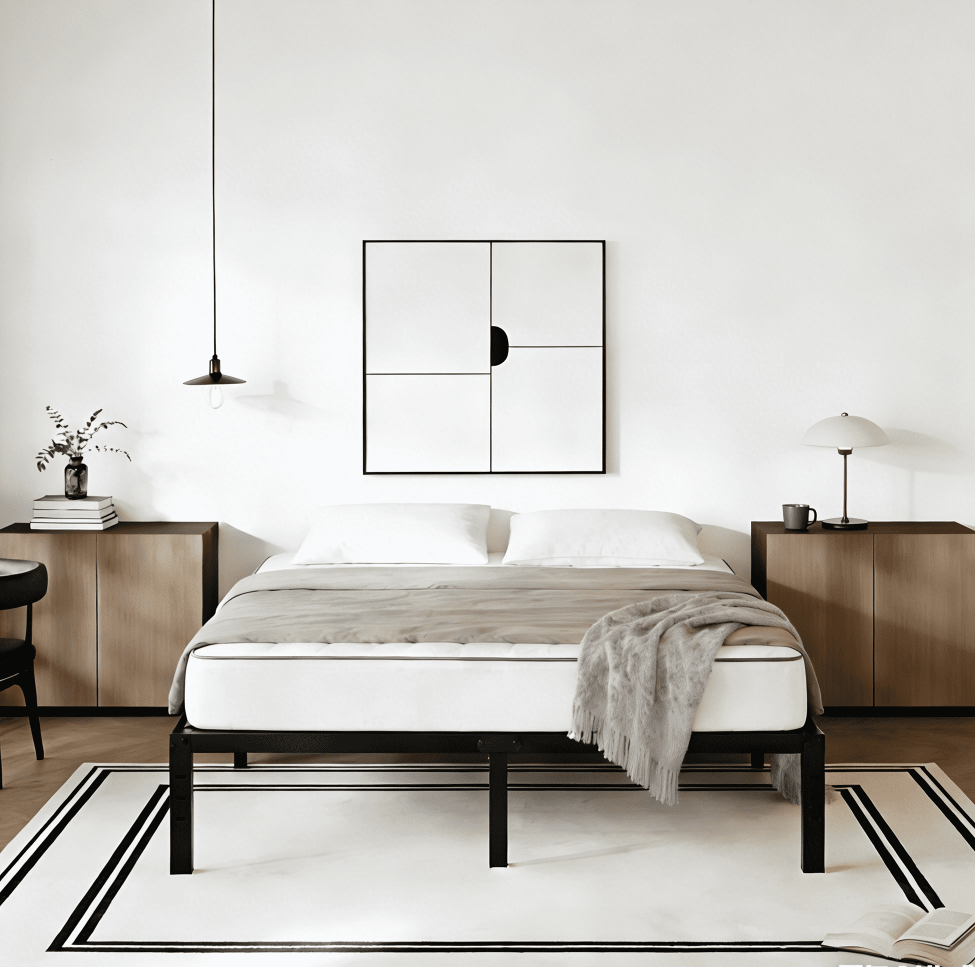 RLDVAY 14 inch Queen Bed Frame,Easy Assembly,Heavy Duty Metal Platform,Noise-free,No Box Spring Needed