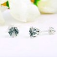 thumbnail image 3 of Round Cut Moss Agate Stud Earrings, Natural Moss Agate Jewelry 925 Sterling Silver Studs Jewelry for Everyday Wear Rose Gold Plated, 3 of 3