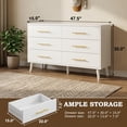 thumbnail image 6 of Noelse 2 Piece Bedroom Furniture Set, 6 Drawer Dresser & 5 Drawer Tall Dresser with Metal Handles, White, 6 of 10