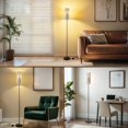 thumbnail image 6 of Modern Standing Floor Lamp four decorative vases including blue white porcelain jar figures small Dimmable Metal Pole Lamp with Linen Lampshade for Living Room LED Bulb Included, 6 of 8