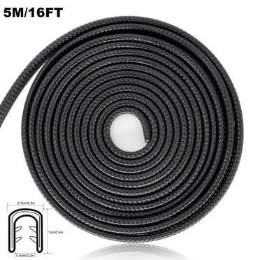 AUTOXBERT 16ft/5m Car Door Edge Guard U Shape Rubber Seal Strip Trim Scratch Protector Universal