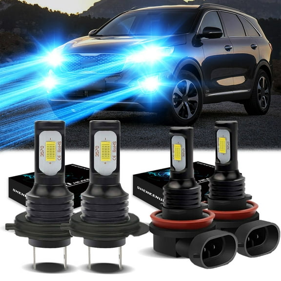 For Kia Sorento 2014-2015 Headlights H7 H11 High/Low Beam Kit 8000K Ice Blue