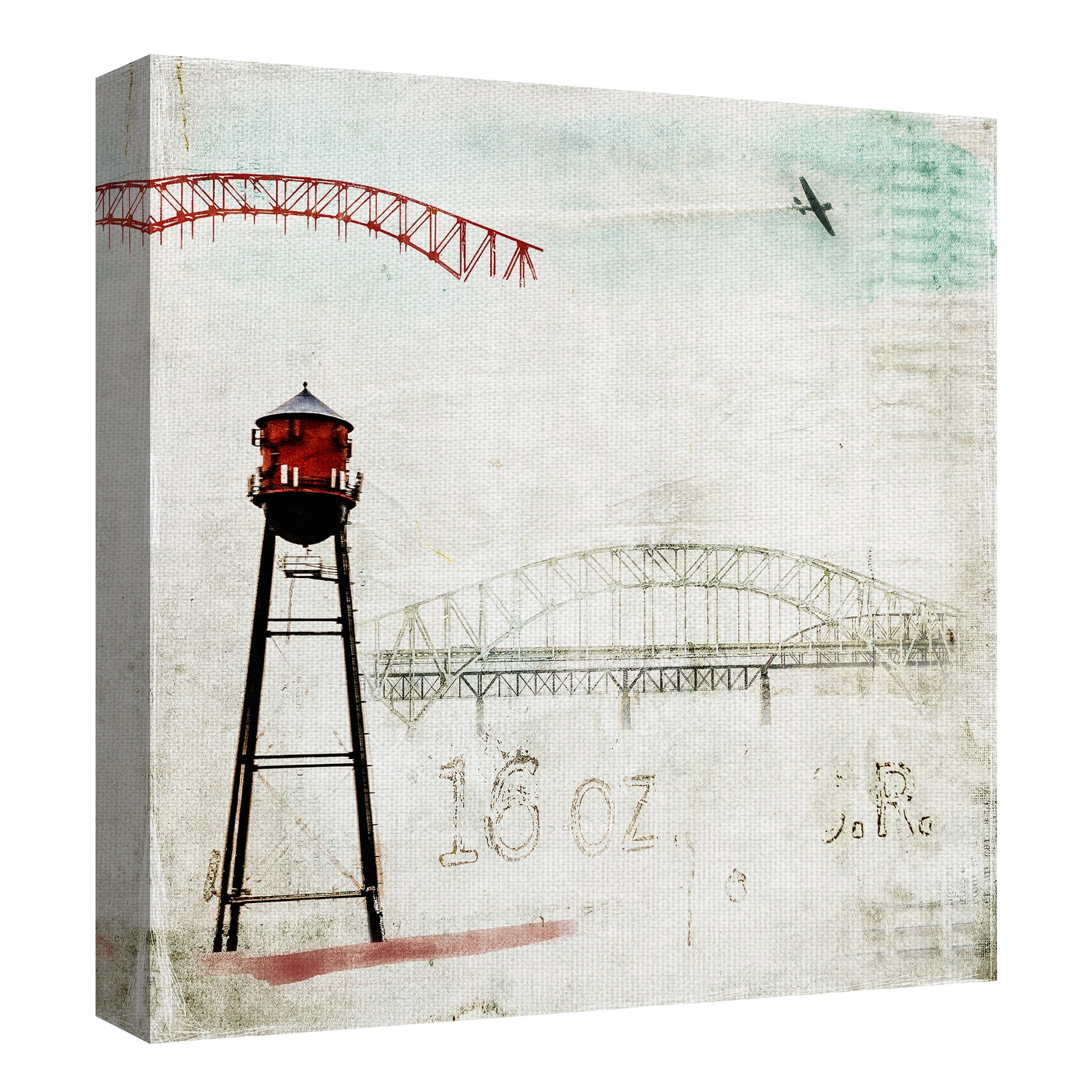 Masterpiece Art Gallery Red Tower & Bridge By Arabella Studios Canvas Art Print 30" x 30"
