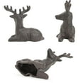 thumbnail image 4 of Sungmor Cast Iron Deer Statue, Christmas Reindeer Figurine, Rustic Brown Heavy Lying Elk Vintage Home Decor Sculpture, Indoor Outdoor Shelf Tabletop Holiday Decorations, 4 of 8