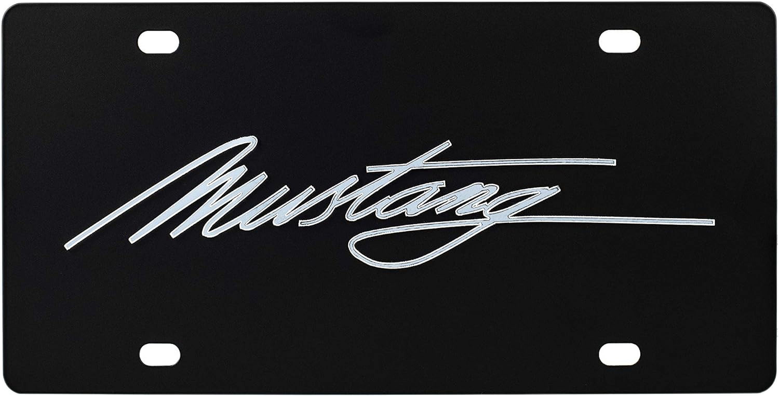 Eurosport Daytona Mustang GT Script License Plate – Laser-Cut Acrylic, Silver Mirror Finish