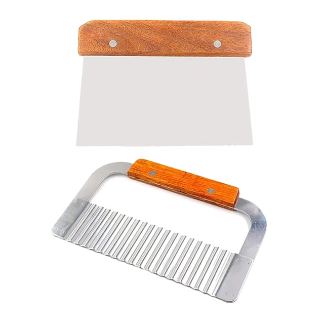 Rongfmy MagiDeal 2 Sets Stainless Steel Wavy & Straight Soap Mold Loaf Potato Cutter Tools