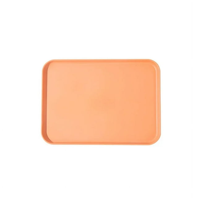 Tray Plastic Food and Beverage Fast Food Serving Rectangular Restaurant Kindergarten Children Puzzle Plate orange 24cm 17cm