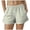 F-Yellow, variant on felwors Women's Gingham Print Rolled Cuff Drawstring Shorts Elastic Waist Lightweight Summer Casual Shorts with Pockets (Red, L)