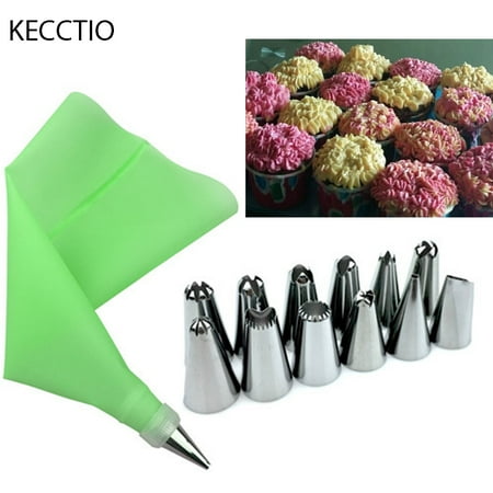 

GeweYeeli 8/10/16pcs Icing Piping Cream Pastry Bag Stainless Steel Nozzle Pastry Tips Converter DIY Cake Decorating Tools