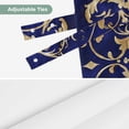 thumbnail image 6 of Abstract Blue Gold Tie Up Valance Curtains for Windows, Kitchen Curtains Window Shades, Luxurious Traditional Flower Leaf Light Filtering Roman Curtain Valances for Bedroom/Bathroom/Cafe 42"x12", 6 of 9