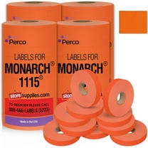 Flou. Red Pricing Labels for Monarch 1115 Price Gun - 4 Sleeves, 60,000 Pricemarking Labels
