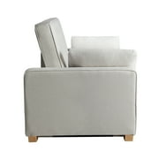 Serta Monroe Modern Convertible Sofa with Queen Size Sleeper, Oyster Woven Fabric