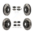thumbnail image 1 of Transit Auto Front Rear Coated Drilled Slotted Disc Brake Rotors and Ceramic Pads Kit for Car Volkswagen Jetta Beetle with 253mm Diameter Rotor KDC-100643, 1 of 11