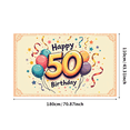 thumbnail image 1 of Happy 50 Birthday Themed Background Decorations with Balloons Stars and Streamers Backdrop Banner for Birthday Party Celebrations Photography Props and Home Decor, 1 of 4