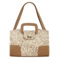 thumbnail image 4 of Bolso Para Dama Hueso Piel Grabado Flor Camel Piel Isis Nueva Imagen, 4 of 5