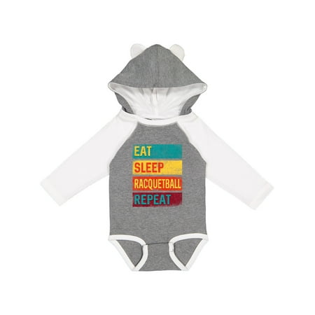

Inktastic Racquetball Player Eat Sleep Racquetball Repeat Gift Baby Boy or Baby Girl Long Sleeve Bodysuit