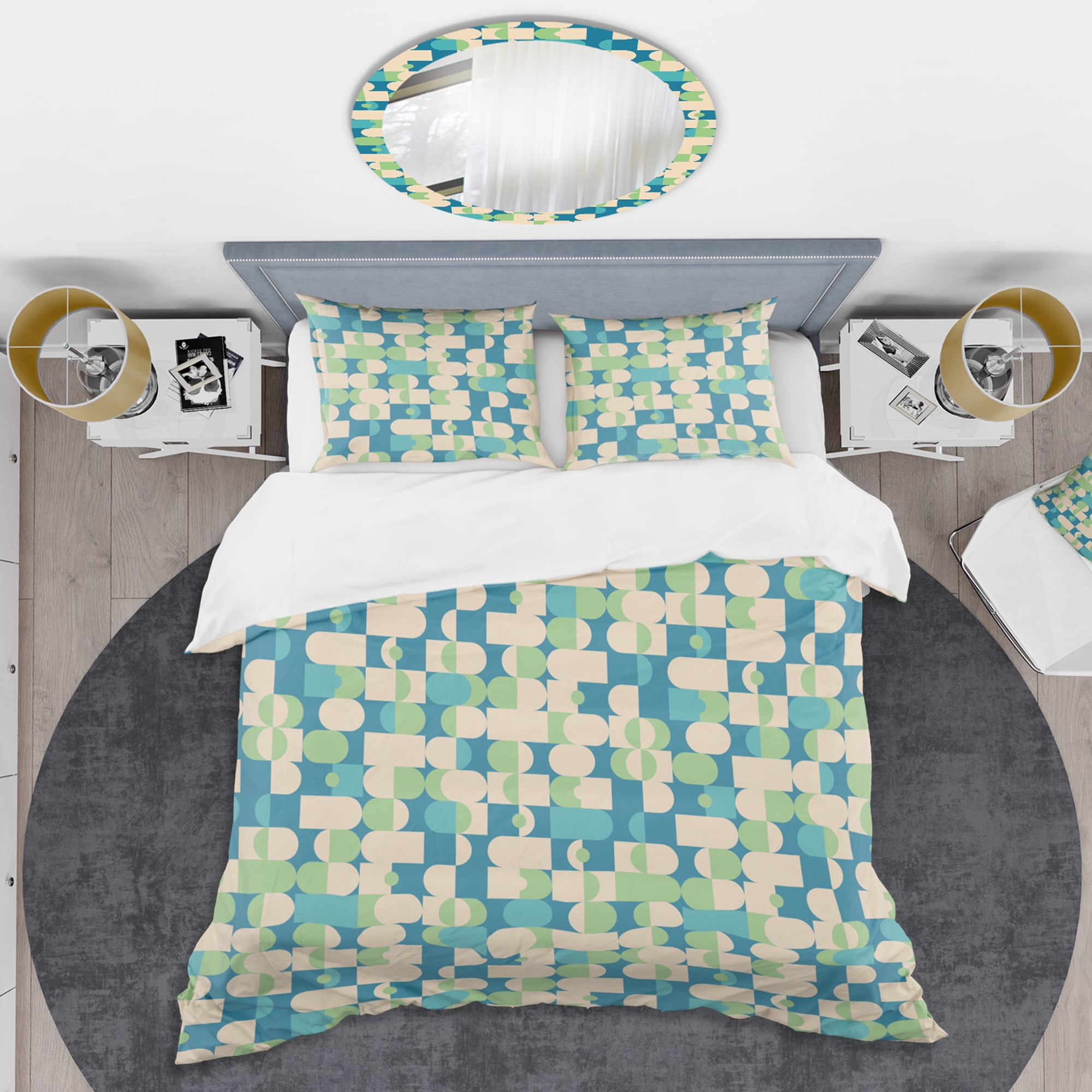 Designart 'Retro Abstract Pattern I' Mid-Century Modern Duvet Cover Set