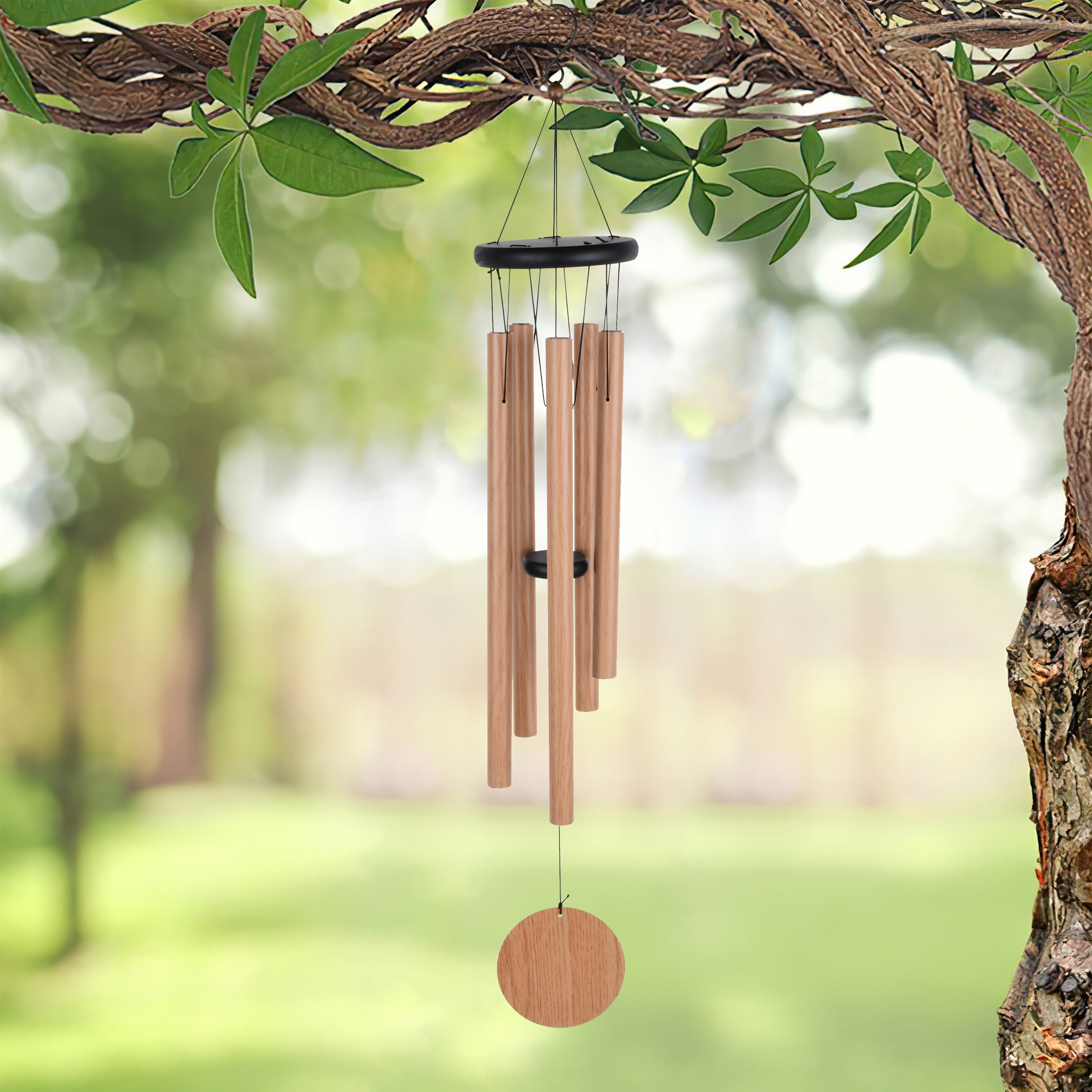 Natural or White Wooden Angel Bamboo Chime 