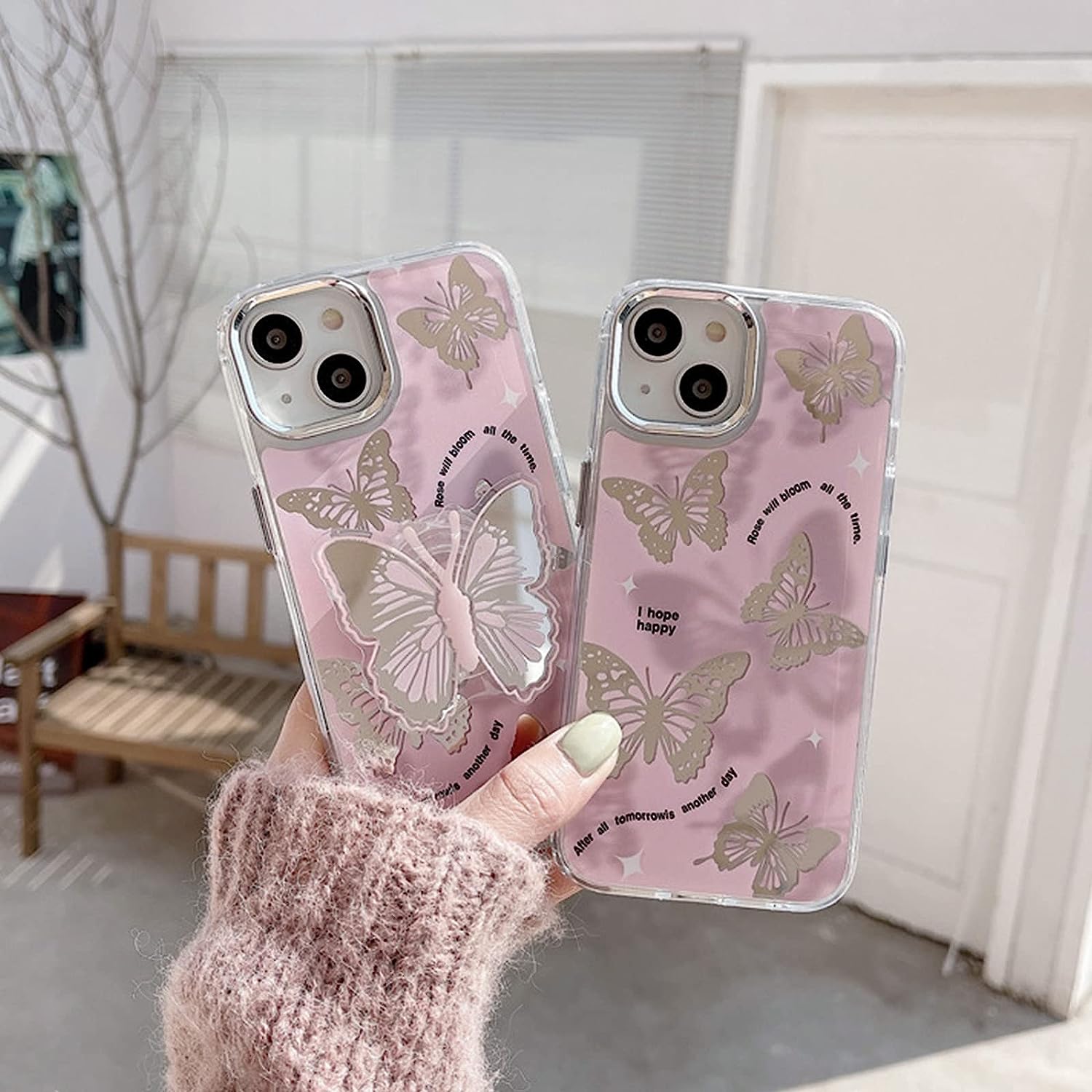 Butterfly Phone Case for iPhone 14 Pro Max, Cute Korea Aesthetics