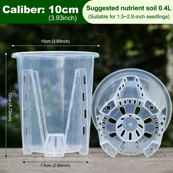 1PCS Clear Plastic Orchid Pots with Holes Hollow Breathable Gardening Garden-10cm