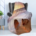thumbnail image 4 of Beach Soft Flannel Fleece Blanket, Fantasy Seascape in Exotic Hawaiian Water Sea Sky Peace Relax Theme in Nature Print, Cozy Plush for Indoor and Outdoor Use, 50" x 70", Cream White, by Ambesonne, 4 of 5
