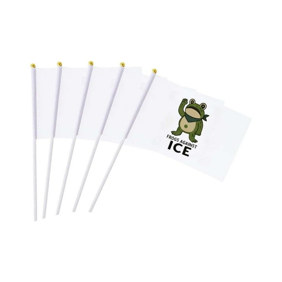 Exquisite Portland Frogs Flags Decoration Frogs Holding Small Flag Event Hand-Waved Festive Decor