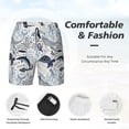 thumbnail image 3 of Naloa Sea Animal Print Men Swim Trunks with Compression Liner ,Board Shorts,Men's Swim Shorts with Drawstring and Elastic Waistband-XX-Large, 3 of 6