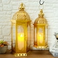 thumbnail image 6 of Set of 2 Decorative Candle Lantern 22"&17" H Outdoor Candle Lanterns Vintage Metal Candle Holder for Garden Living Room Indoor, 6 of 6