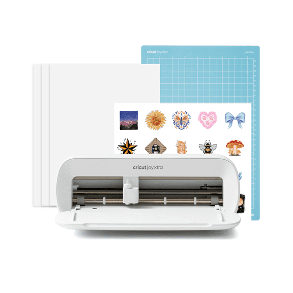 Open Box Cricut Joy Xtra Die-Cutting Machine Sticker Edition Bundle White