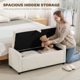 thumbnail image 4 of HOMCOM Ottomane de Rangement, Banc de Bout de Lit Rembourré en Velours Côtelé, Beige, 4 of 10