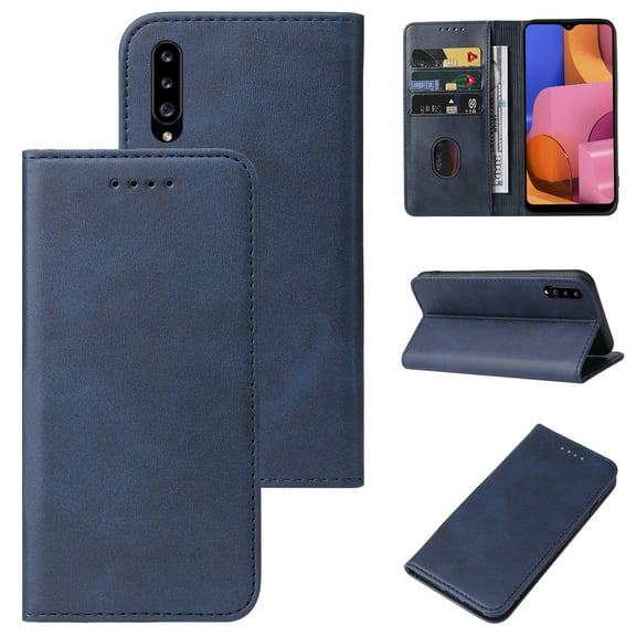 For Samsung Galaxy A20s Magnetic Closure Leather Phone Case