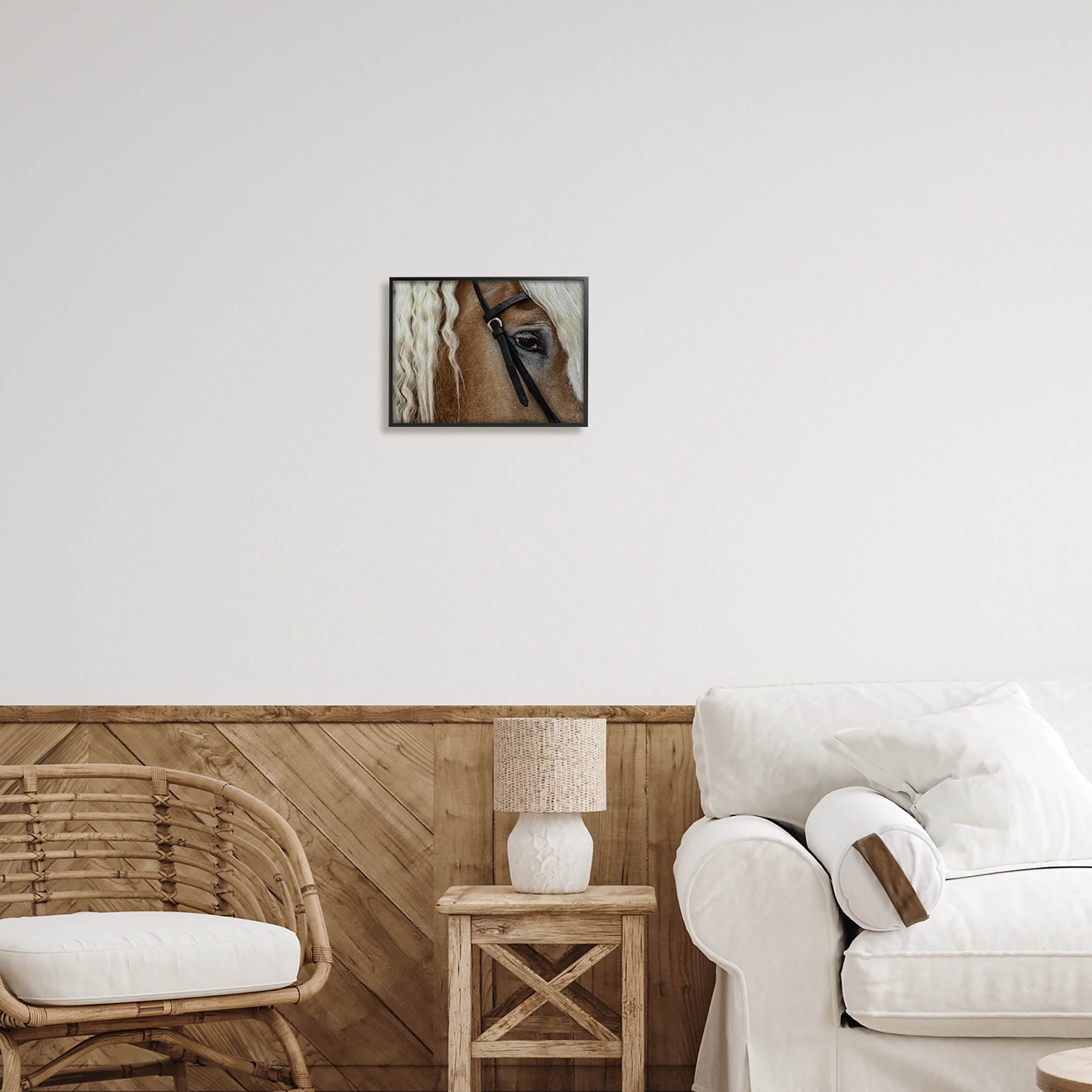 Stupell Industries Blonde Palomino Horse Portrait Photograph Black Framed Art Print Wall Art, Design by David Lorenz