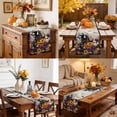 thumbnail image 4 of Halloween Table Runner - 120 Inch Long Fall Spooky Wizard Pumpkin Bats Flower Retro Beige Cotton and Linen Blended Dress Scarves Farmhouse Table Runner for Kitchen Dining, Coffee Table, 13" x 120", 4 of 8