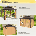 thumbnail image 4 of Hommow 10' X 12' Hardtop Gazebo Aluminum Frame Gazebo with Galvanized Steel Double Roof, 4 of 10