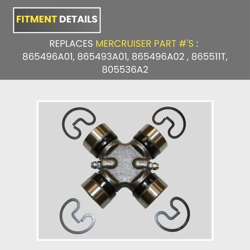 U-Joint for Mercruiser Alpha One 1 Gen 2 and Bravo Sterndrives with Retaining Clips by FASWORX