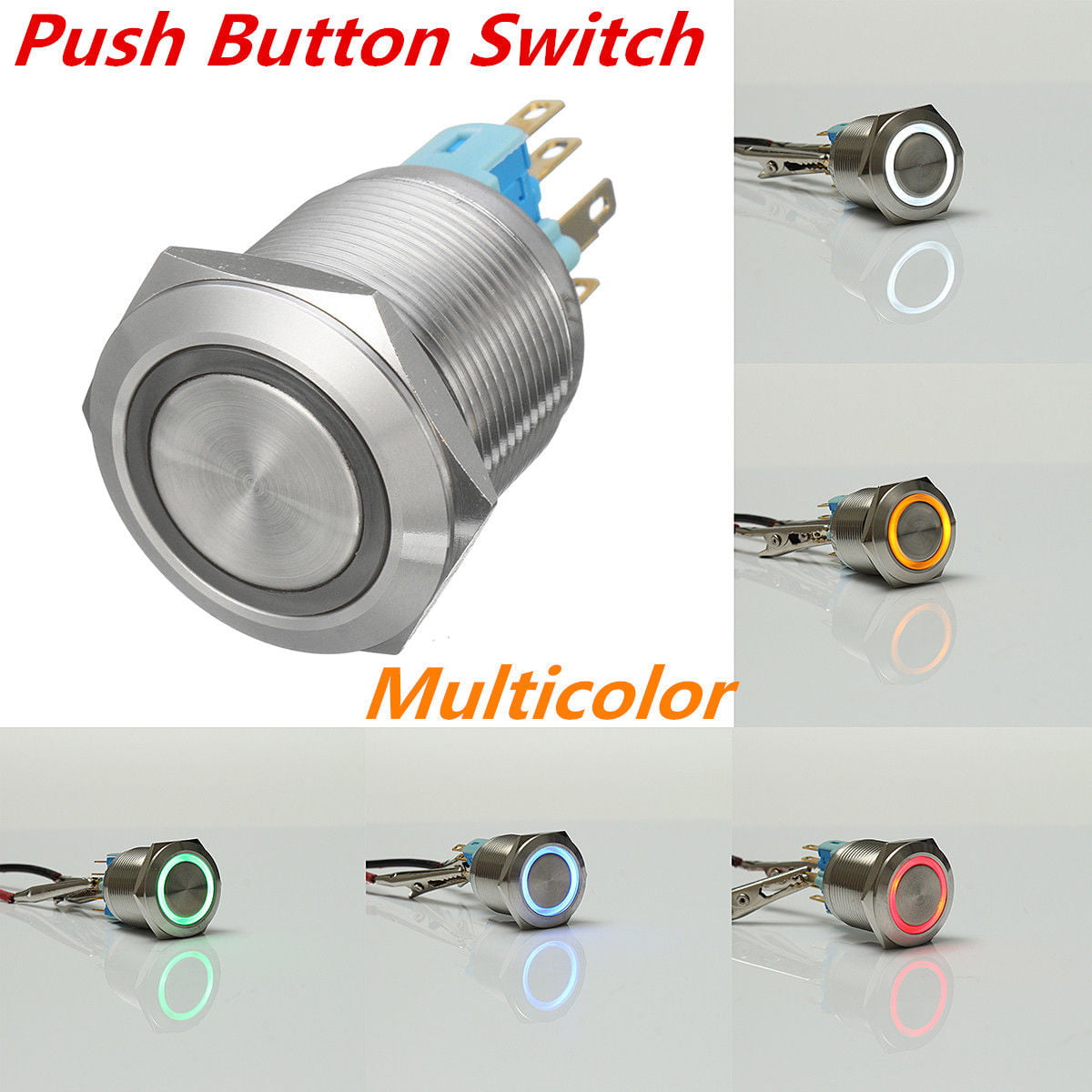 Useful Durable Fashion Brand New Car Aluminum Push Button Switch LED Momentary 