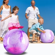 2Pcs 8.7 Inch Inflatable Playground Ball, Marbleized Giant Rubber Kickball, Large Bouncy Ball for Kids Adults, Beach Dodgeball for Pool Sports Activities, with Pump