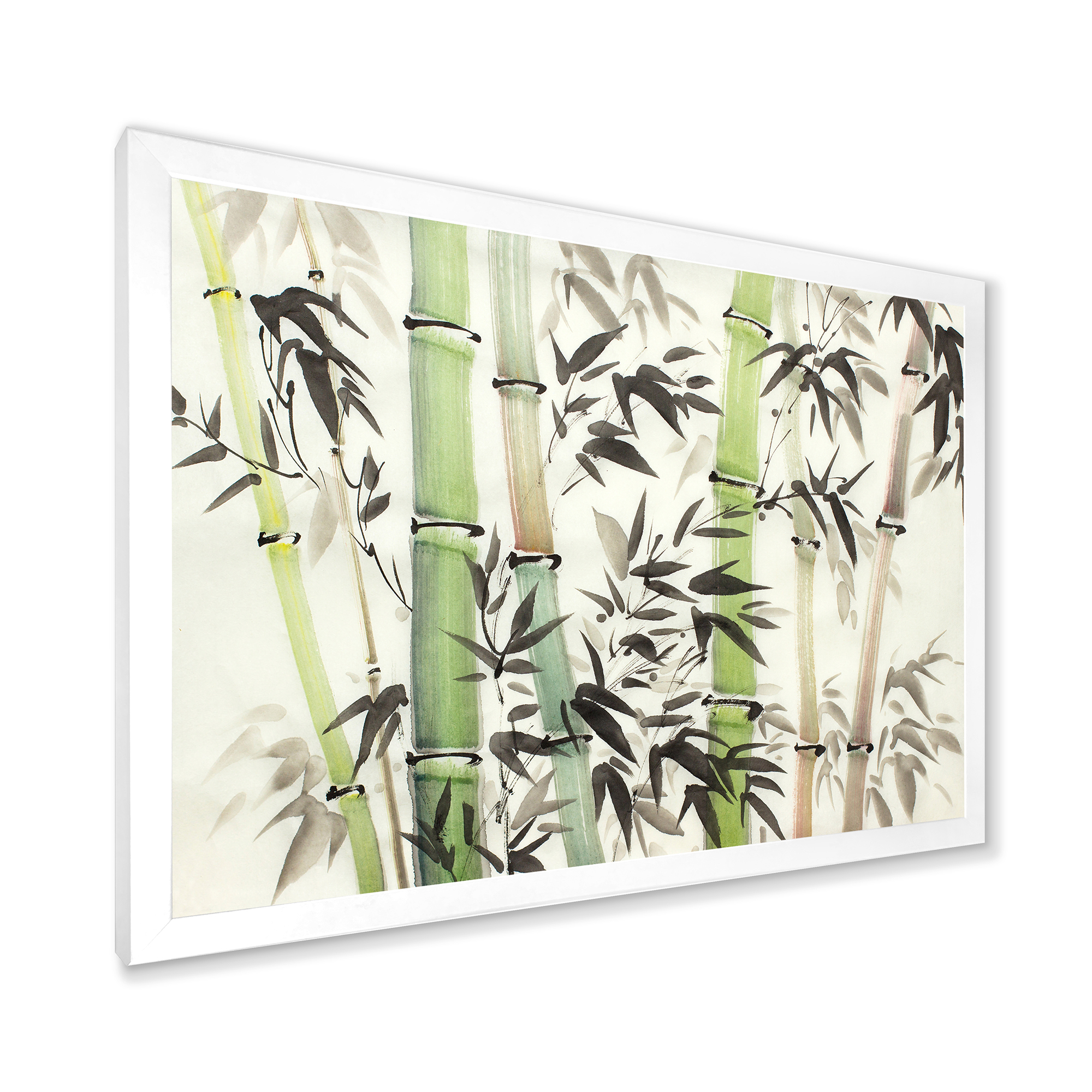 Designart 'The Forest of Bamboo Branches II' Lake House Framed Art Print