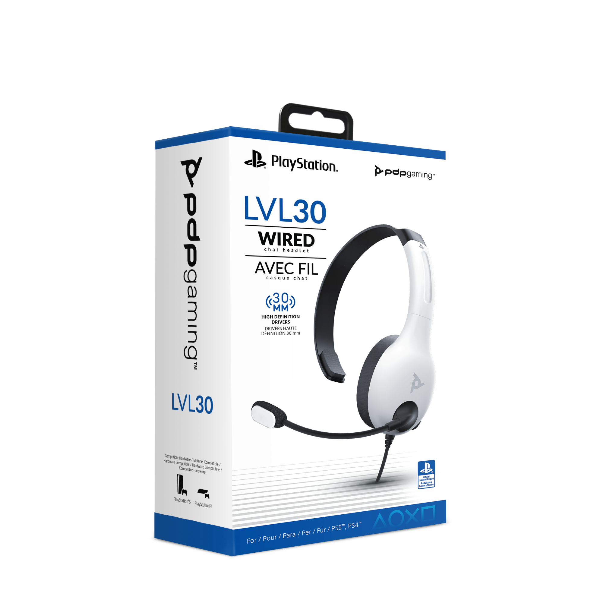 PDP Gaming LVL30 Wired Chat Headset With Noise Cancelling Microphone: White - PlayStation 5, PlayStation 4, PC - image 5 of 8