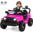 thumbnail image 1 of OLAKIDS 12V Ride On Truck, Battery Powered Electric Vehicle for Kids with Remote Control, Foldable Reflective Mirror, Spring Suspension, Music, LED Lights, Ride on Toy for 3+ Boys Girls, 1 of 9